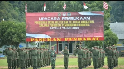 Pelatihan Dasar Militer dan Kepemimpinan SPPI 2025 Resmi Dibuka Di Sarang Petarung Yonif 9 Marinir
