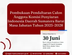 KPID Sumbar Buka Seleksi Calon Komisioner 2025–2028, Ini Link Pendaftarannya