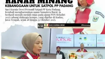 Dulang Emas untuk Sumbar, Personil Satpol PP Padang Perkasa di Cabang Kempo PON Beladiri 2025 