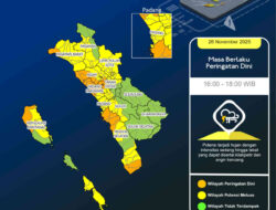 Cuaca Ekstrem di Sumbar, BMKG: Waspada Hujan Lebat hingga 29 November