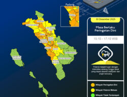 Breaking News: BMKG Peringatkan Hujan Lebat Disertai Petir di Sumbar hingga Sore