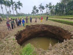 Sawah Ambles di Limapuluh Kota, Sinkhole Sedalam 20 Meter Picu Kekhawatiran Warga