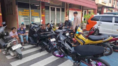 Polresta Padang Bubarkan Balap Liar di Taman Melati, 14 Remaja dan 10 Motor Diamankan